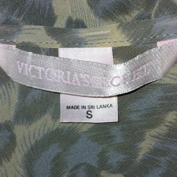 Victoria's Secret Green Vintage y2k Leopard Print Sheer Lace Chemise Slip - Picture 5 of 5